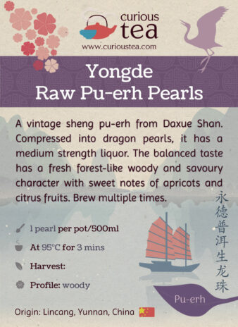 China Yunnan Pu-erh Tea Yongde Raw Pu-erh Pearls