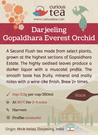 India Darjeeling Gopaldhara Everest Orchid Second Flush Black Tea