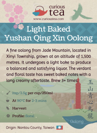 Taiwan Nantou County Jade Mountain Light Baked Qing Xin Yushan Oolong